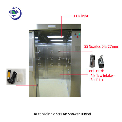 주문 UV 빛 3 측면 취입 성형과 한개 사람 거울 SS304 에어샤워 방 online manufacture