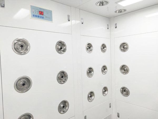 L는 인도네시아에 있는 5-6 사람 종류 1000 청정실을 위한 알루미늄 여닫이 문을 가진 코너 공기 샤워를 타자를 칩니다 0